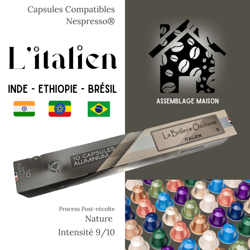 Capsules aluminium - Compatibles Nespresso® - L'italien